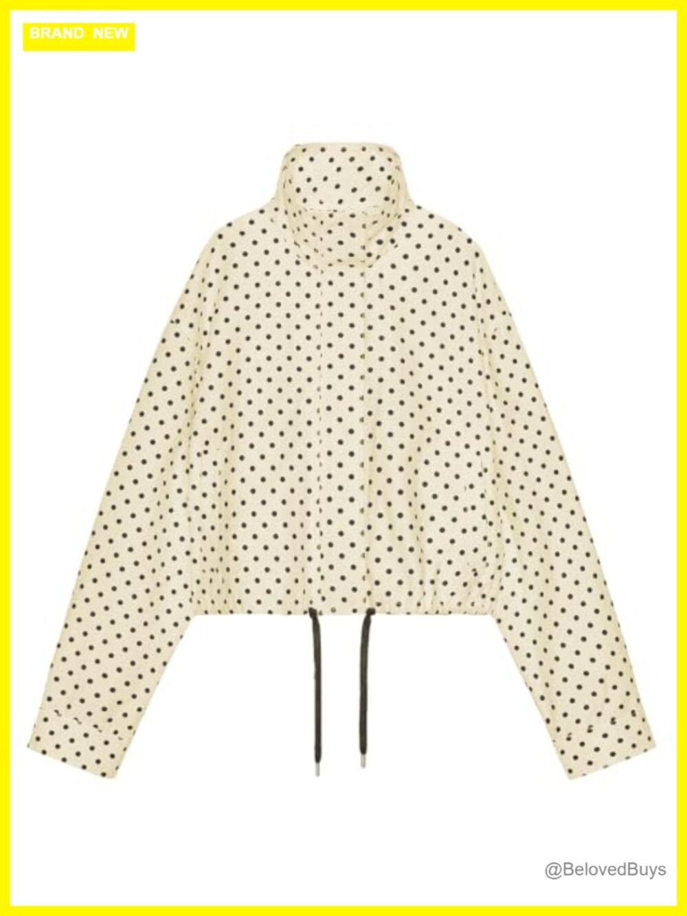 Women Cropped Bomber Coat Polka Dot Lightweight Zip Up Jacket